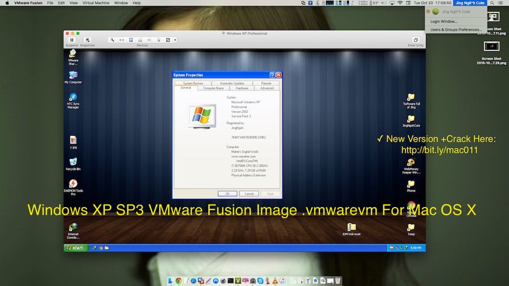 windows xp sp3 vmware image